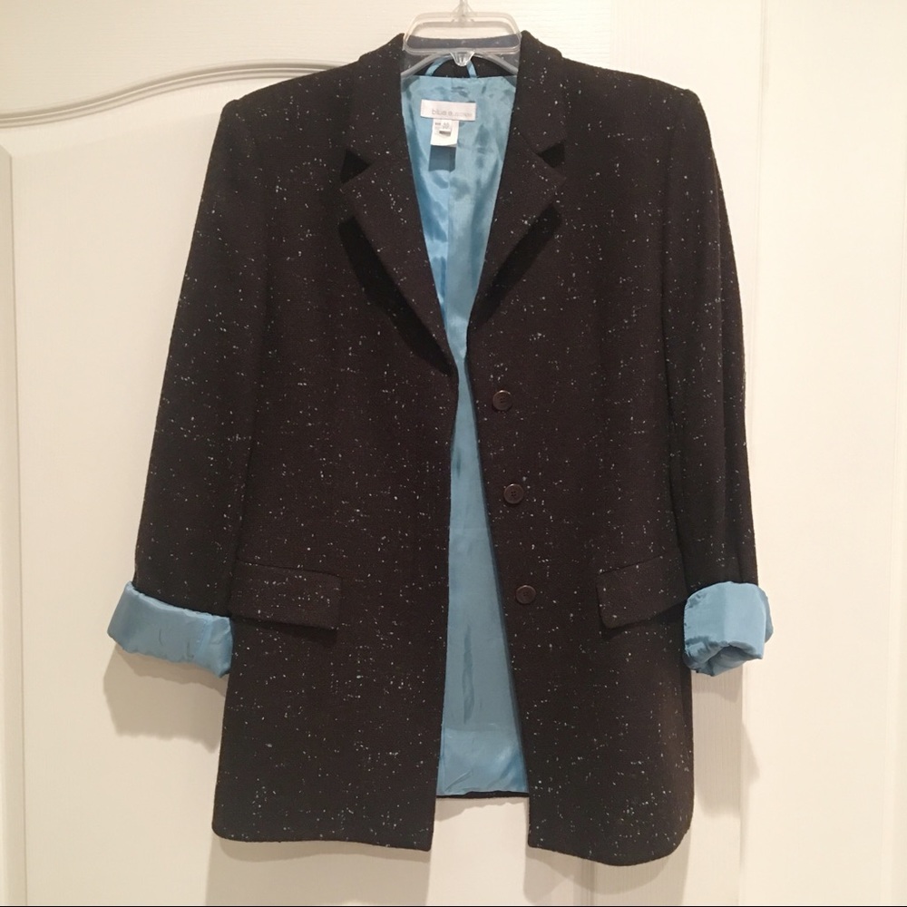Vintage blue e. Les Copains Speckled Wool Boxy Blazer